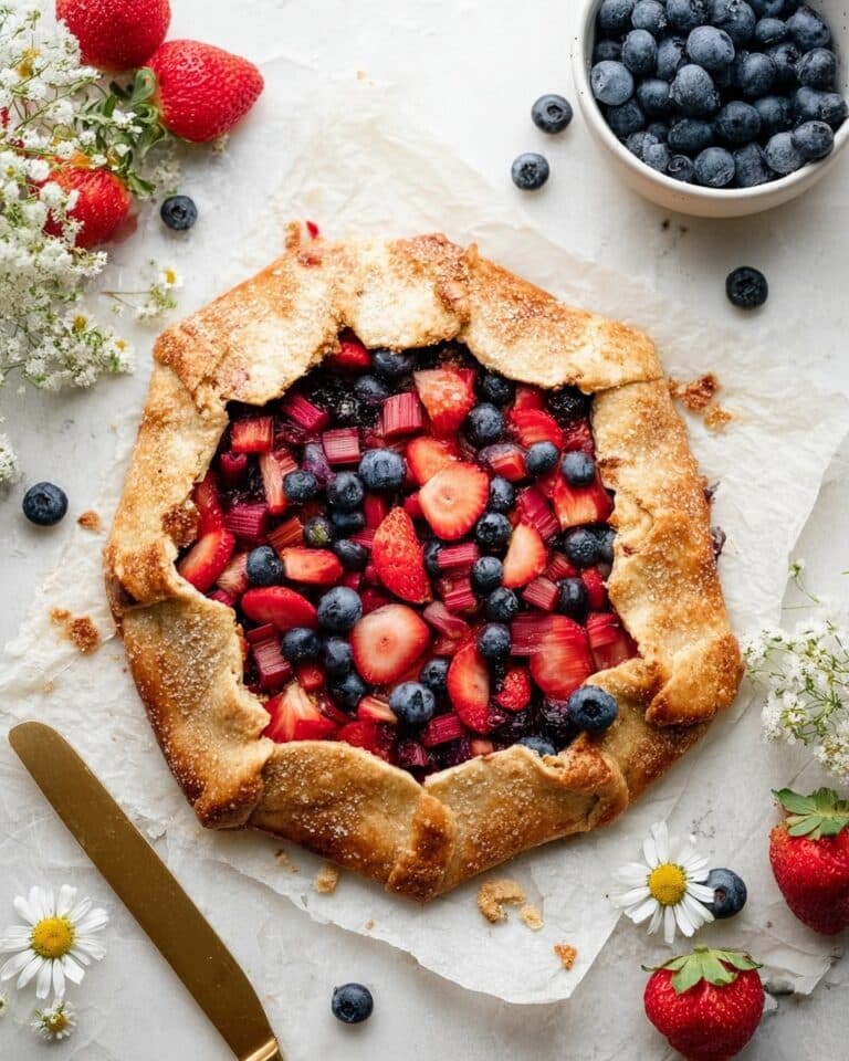 Strawberry Blueberry Galette with Rhubarb (Gluten-Free Option) Recipe