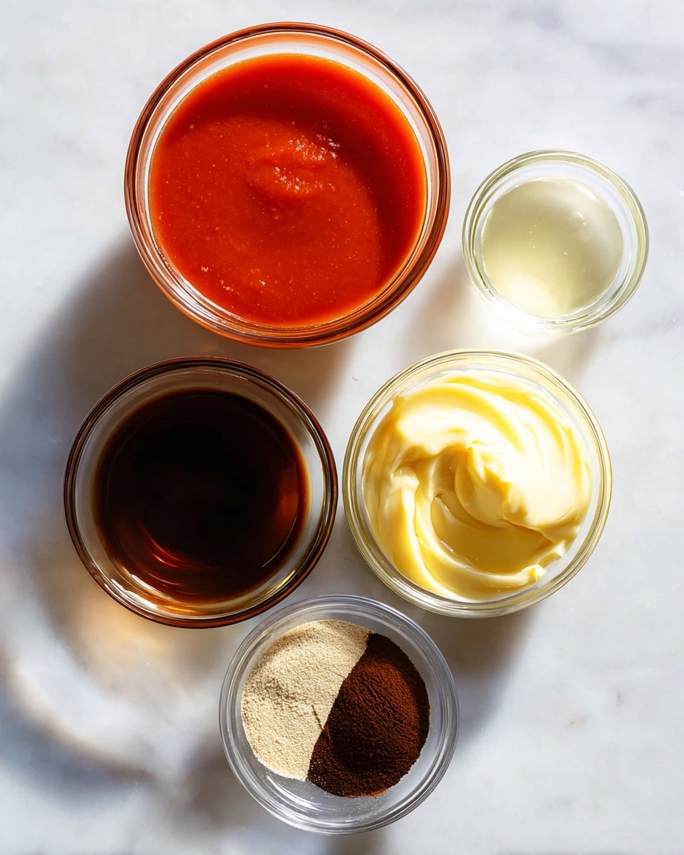 A small clear glass jar filled with a smooth, bright orange sauce that has a shiny surface with a few tiny bubbles. An ornate metal spoon is placed inside the jar, resting against the side. The jar is sitting on a white marbled surface, and a soft, light-colored cloth is slightly visible in the top left corner. The overall look is clean and simple, focusing on the sauce inside the jar photo taken with an iphone --ar 4:5 --v 7