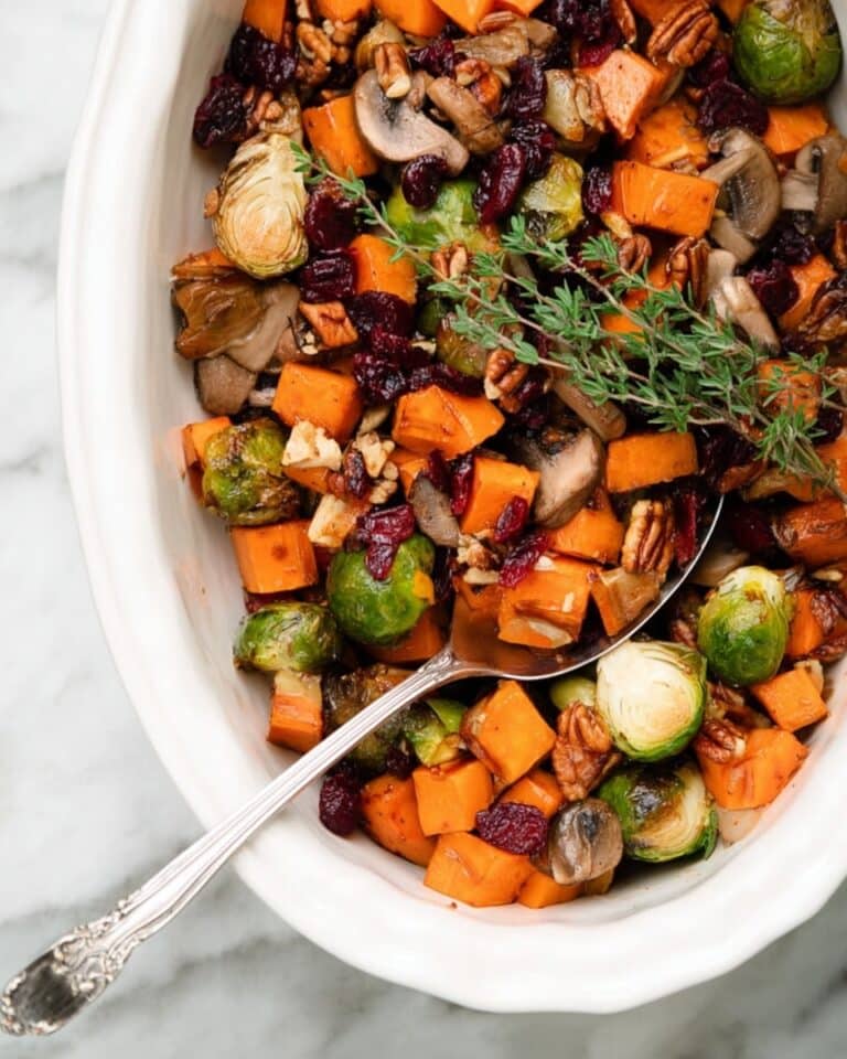 Sweet Potato Unstuffing with Dried Cherries, Pecans, and Aromatic Herbs Recipe