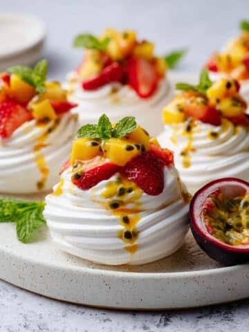 Mini Pavlovas with Fresh Fruit and Cream Recipe