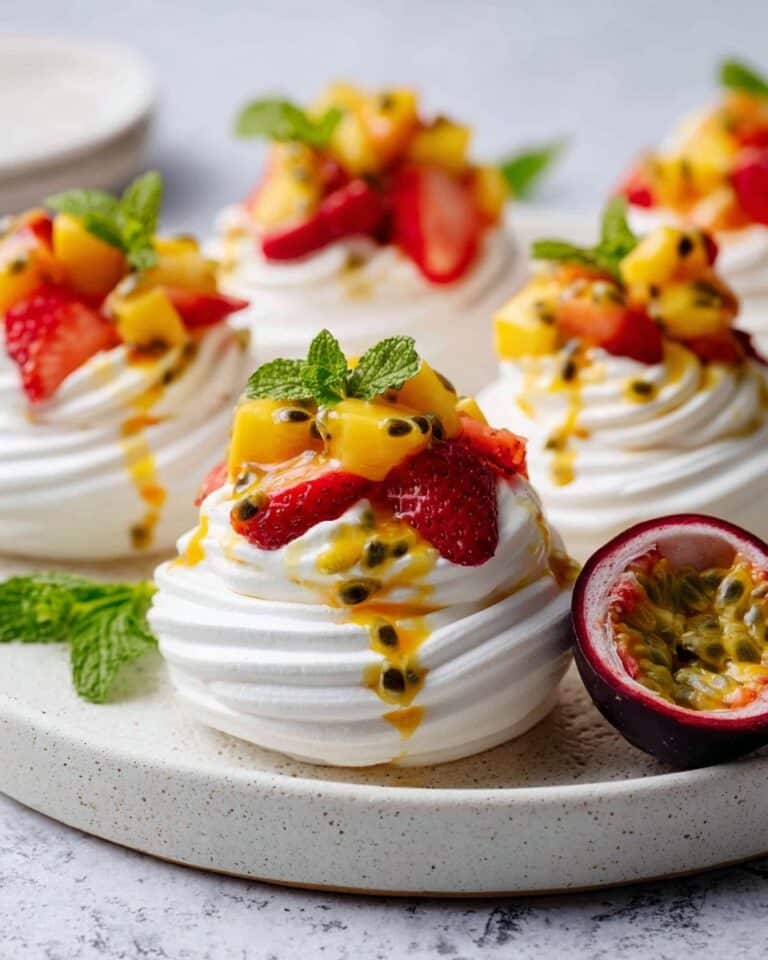 Mini Pavlovas with Fresh Fruit and Cream Recipe