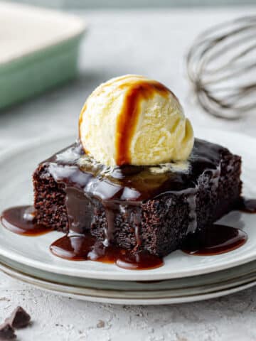 Chocolate Sticky Toffee Pudding with Homemade Chocolate Sauce and Ice Cream Recipe