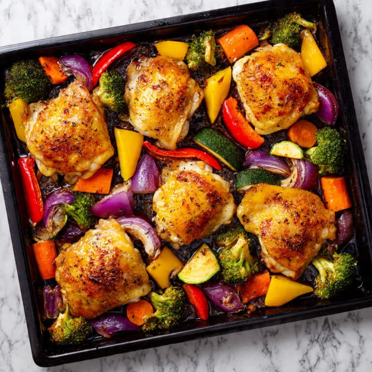 Sesame Garlic Sheet Pan Chicken and Vegetables Recipe