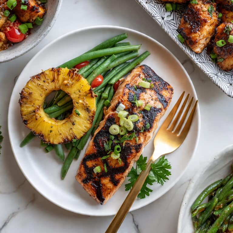 Hawaiian Grilled Salmon with Pineapple Rings Recipe