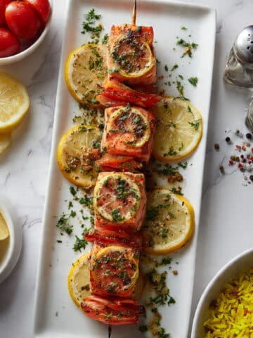Easy Lemon Salmon Kabobs Recipe