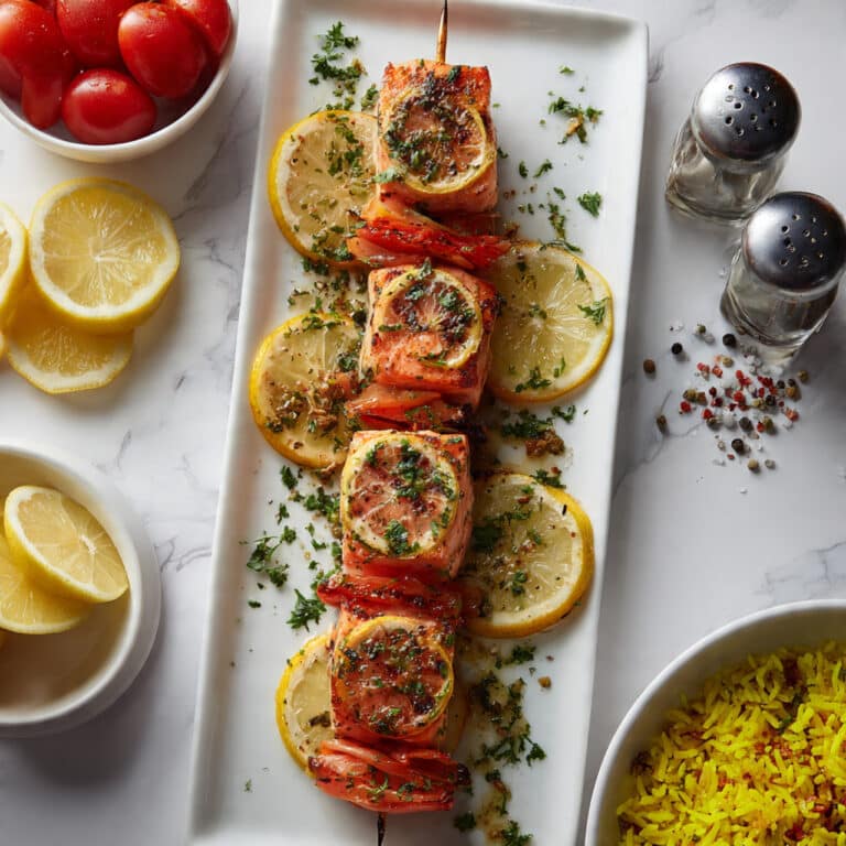 Easy Lemon Salmon Kabobs Recipe