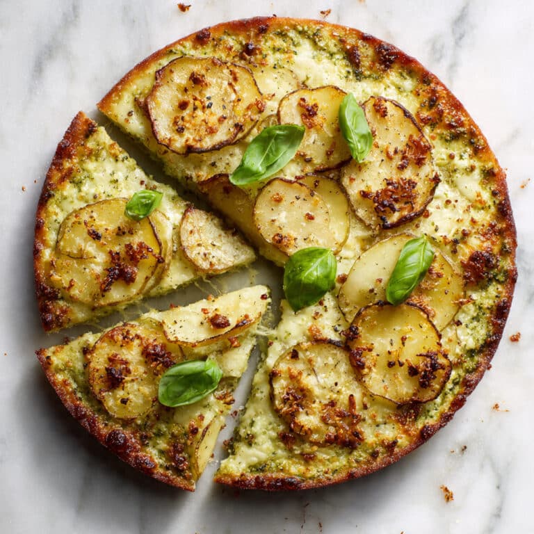 Potato Pizza with Basil Pesto and Mozzarella Recipe