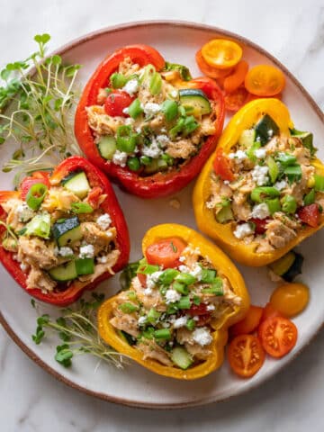 Mediterranean Tuna Couscous Stuffed Peppers Recipe
