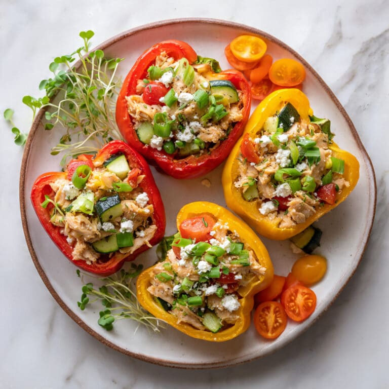 Mediterranean Tuna Couscous Stuffed Peppers Recipe