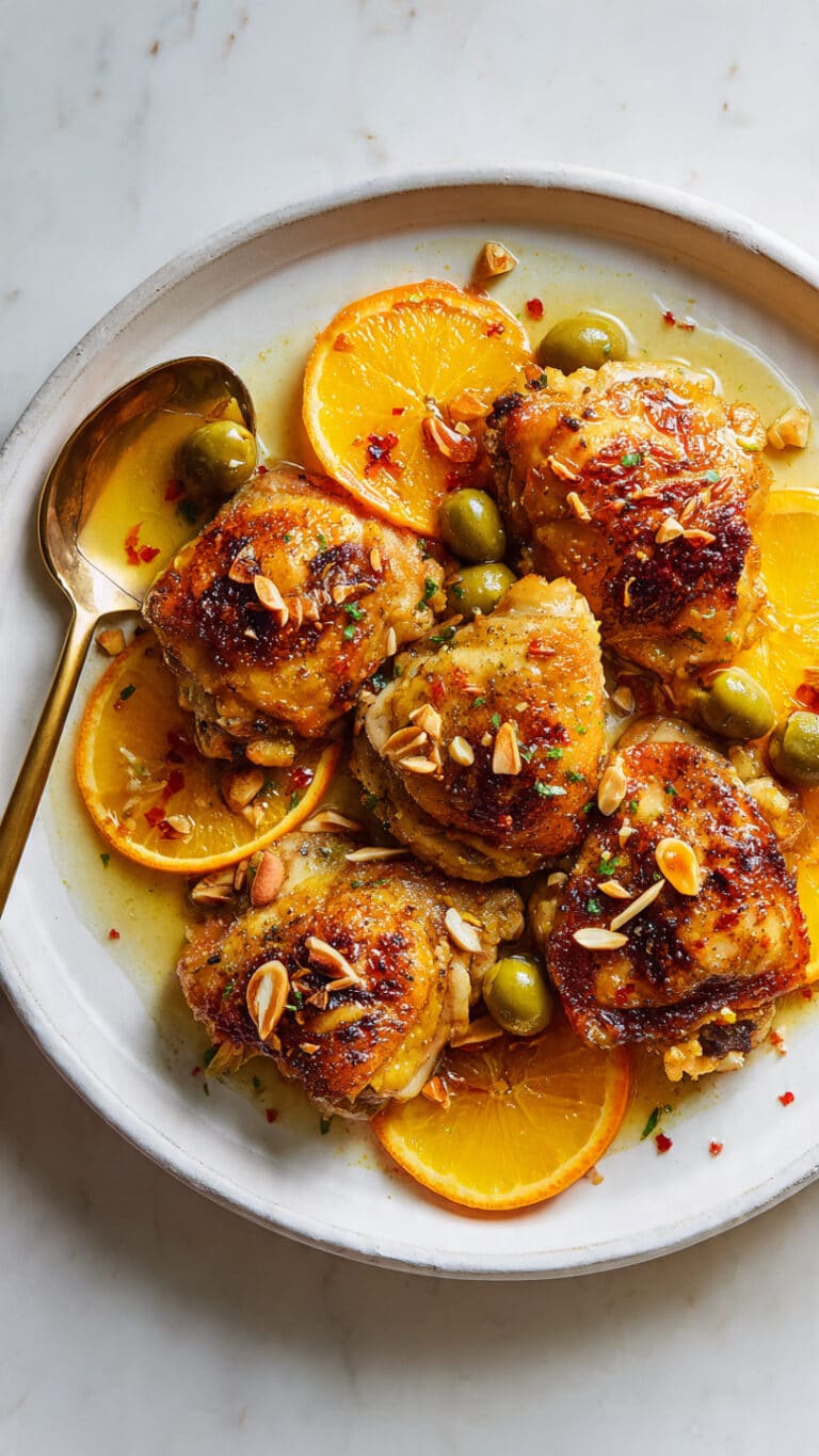Vinegar Chicken with Oranges and Olives Recipe