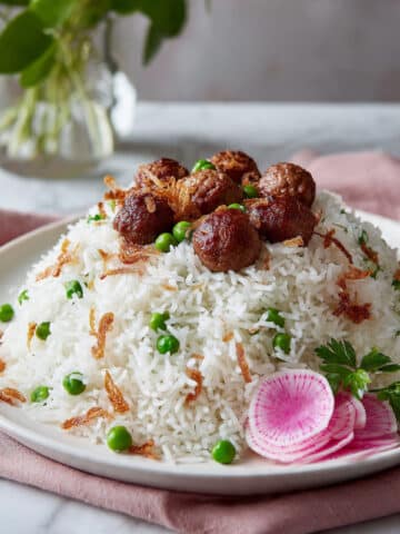 Moti Pulao with Spiced Chicken Kofta and Aromatic Rice Recipe