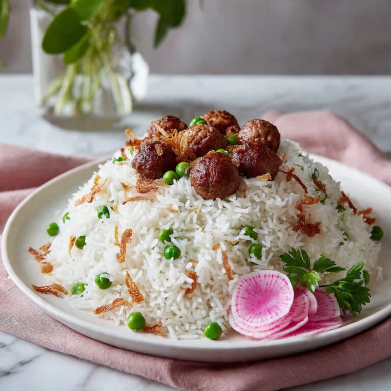 Moti Pulao with Spiced Chicken Kofta and Aromatic Rice Recipe