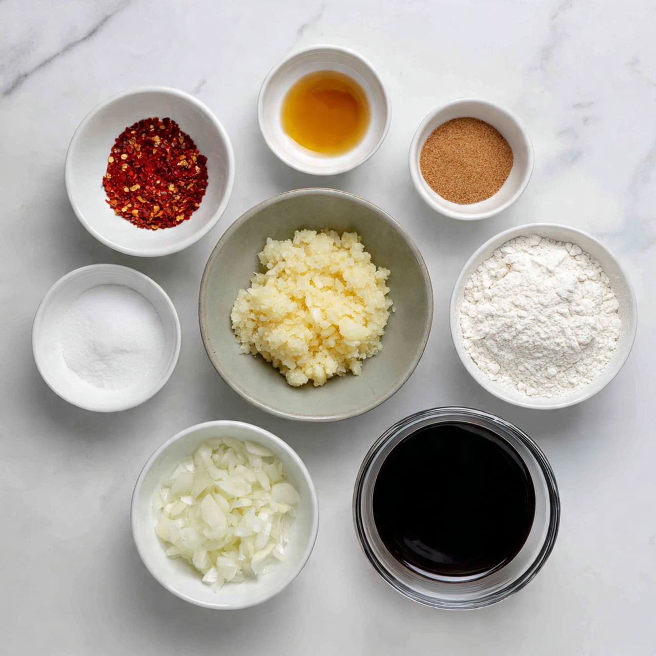 A shiny silver pot filled with thick dark brown sauce that has small pieces of white and yellow ingredients mixed throughout. The surface is smooth with visible texture from the chopped bits. The pot is placed on a white marbled surface, and the handle extends to the left side. The sauce looks rich and glossy, filling most of the pot. photo taken with an iphone --ar 4:5 --v 7