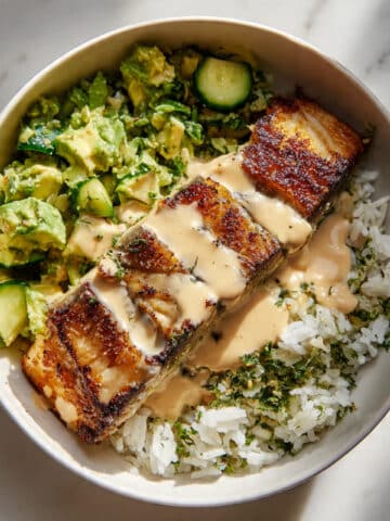 Bang Bang Salmon with Avocado Cucumber Salsa Recipe