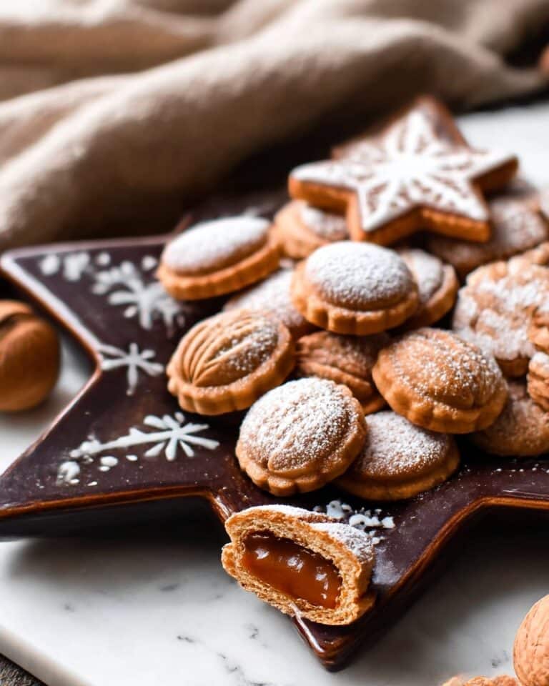 Walnut Cookies (Oreshki) with Dulce de Leche and Toasted Walnuts Recipe