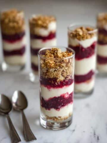 Layered Yoghurt Pots with Toasted Muesli and Berry Coulis Recipe