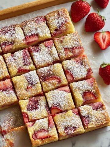 White Chocolate and Strawberry Blondie Recipe