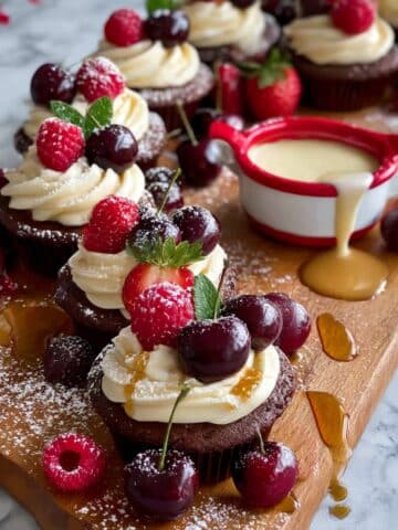 Brownie Wreath with Custard, Cream, and Berries Recipe