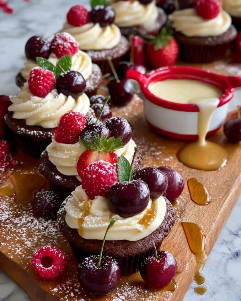 Brownie Wreath with Custard, Cream, and Berries Recipe