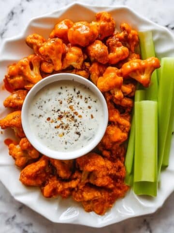 Buffalo Cauliflower Wings with Cashew Ranch Dip Recipe