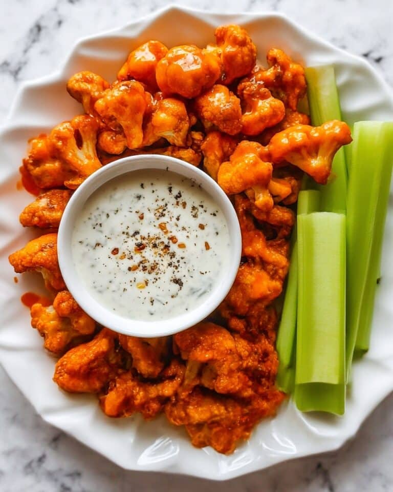 Buffalo Cauliflower Wings with Cashew Ranch Dip Recipe