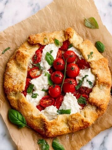 Roasted Cherry Tomato Galette with Burrata and Basil Recipe