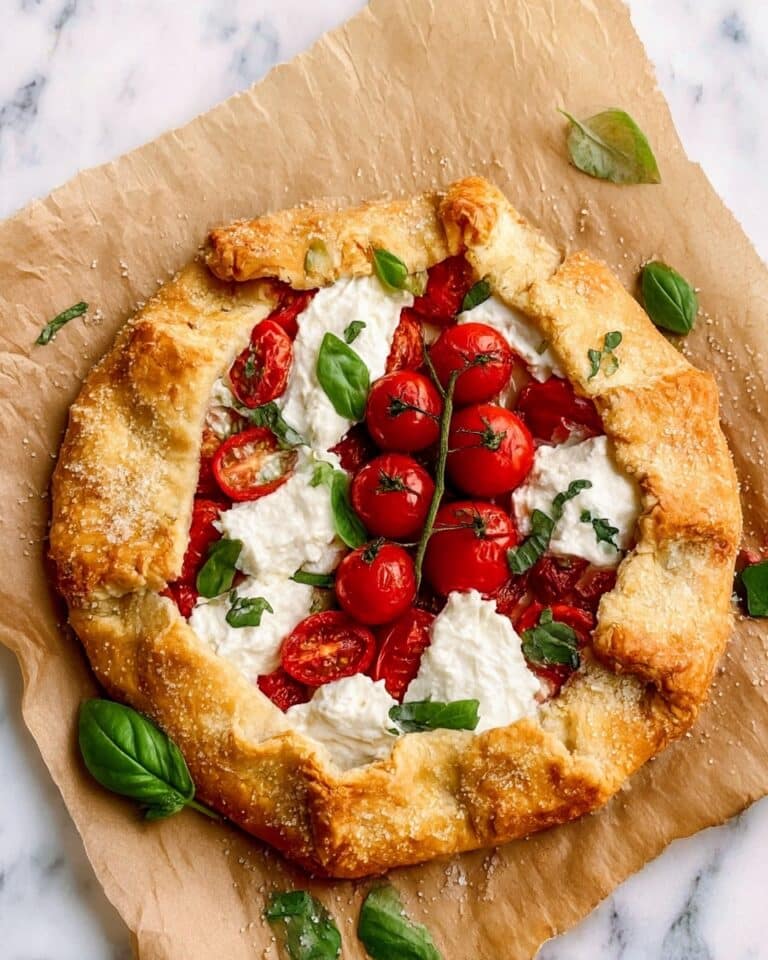 Roasted Cherry Tomato Galette with Burrata and Basil Recipe