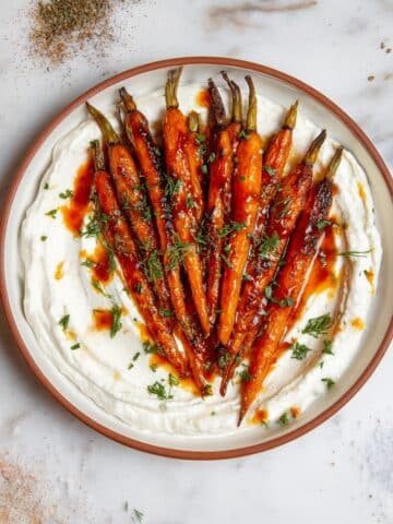 Honey Harissa Carrots with Garlic Yogurt Recipe