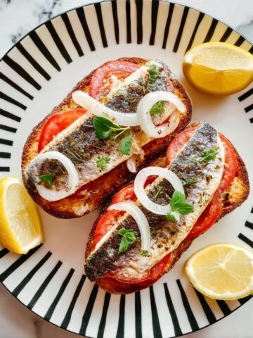 Sardines on Toast with Garlic, Tomato, and Fresh Herbs Recipe