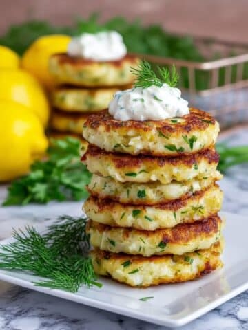 Cauliflower Fritters with Lemon, Herbs, and Parmesan Recipe