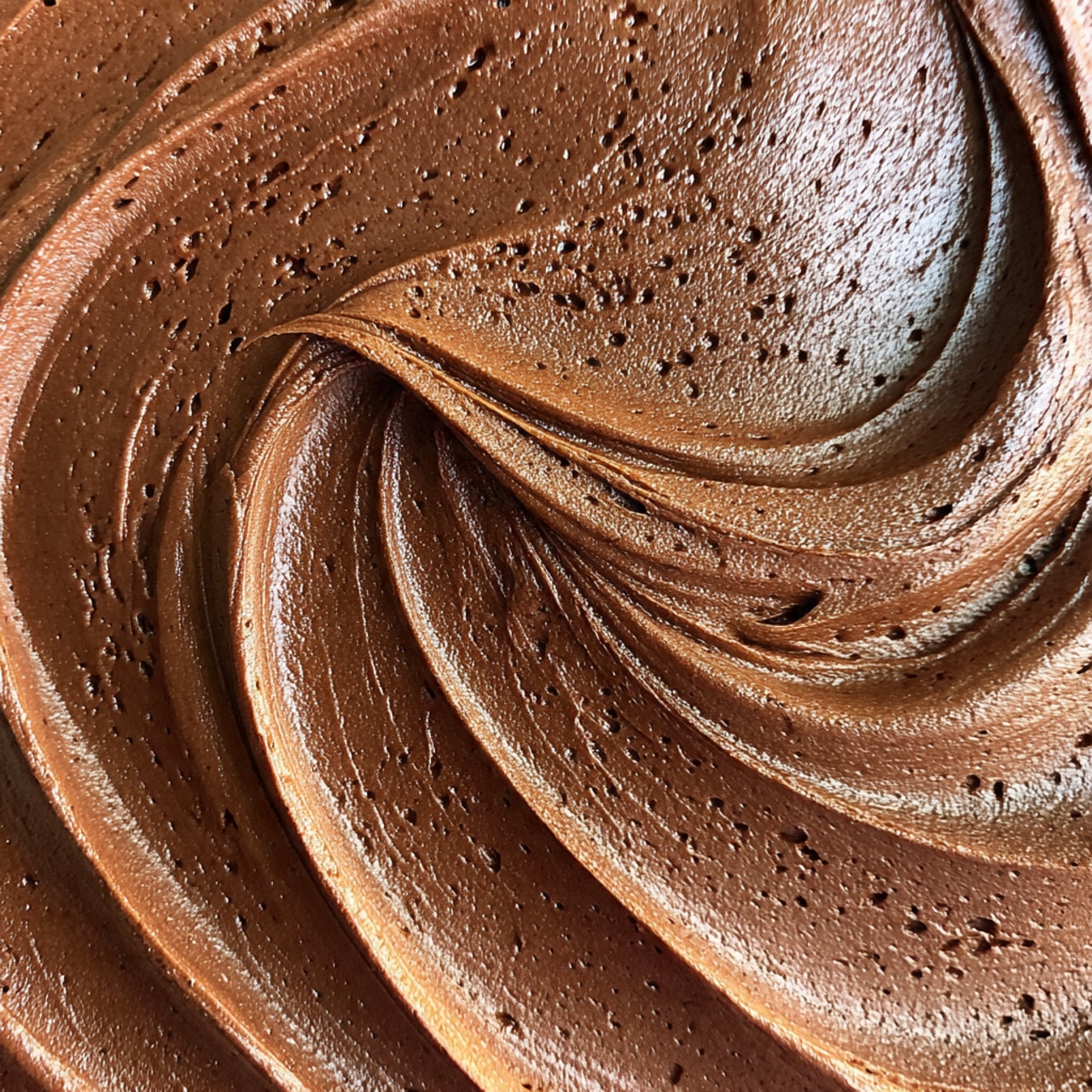 A tall, three-layer chocolate cake with rich, dark brown cake layers separated by thick, smooth milk chocolate frosting. The entire cake is covered in a thick layer of the same glossy chocolate frosting that looks creamy and slightly swirled on top. On the top, there are small chocolate sprinkles scattered around and a few chocolate curls adding texture. The cake is on a white marbled surface, with a blurred milk jug in the soft pink background. In front of the cake, there is a piece sliced out, showing the moist cake layers clearly and some chocolate sprinkles around. Photo taken with an iphone --ar 4:5 --v 7