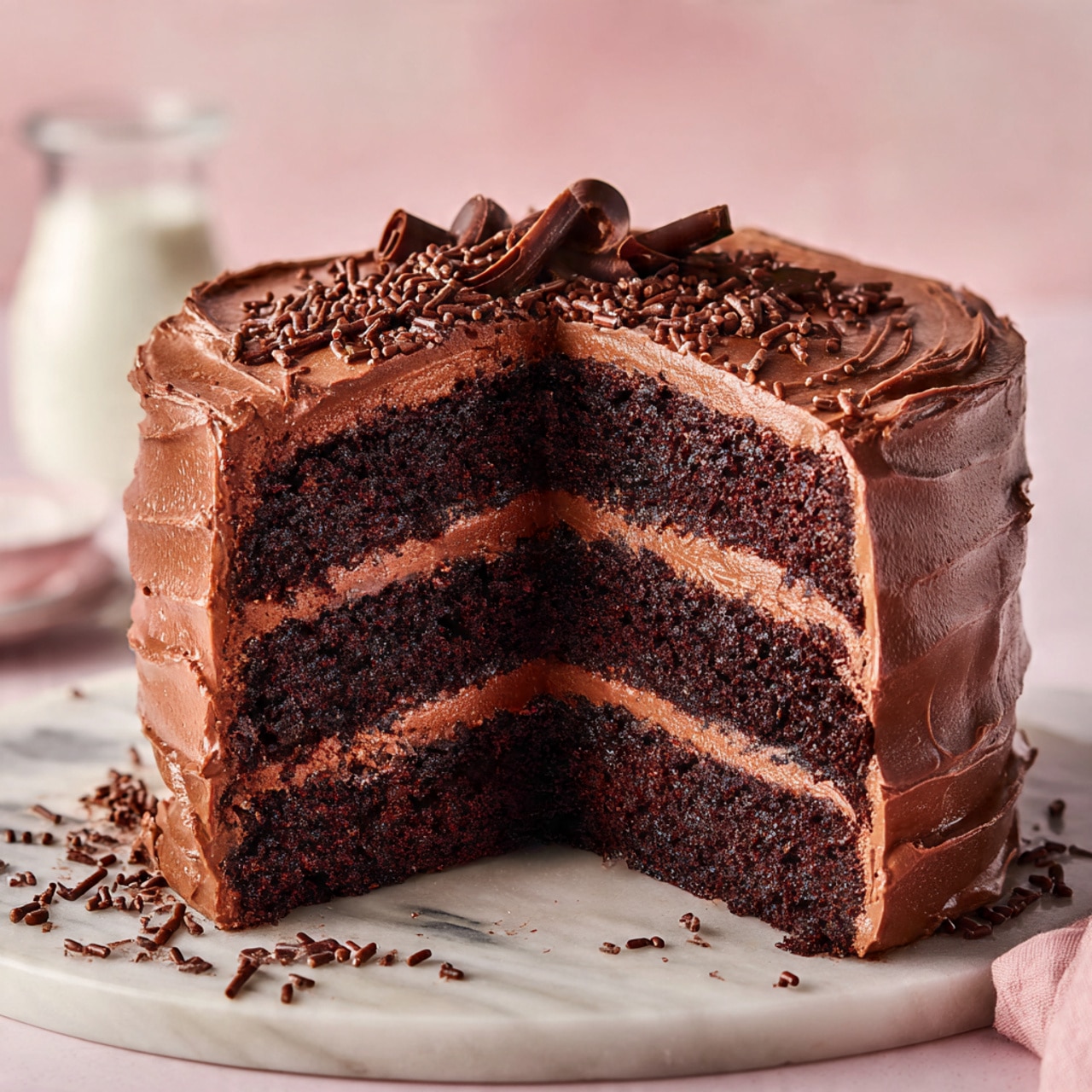 A close-up view of thick, creamy chocolate spread with a smooth, swirling texture. The chocolate is rich brown with glossy highlights, showing soft peaks and gentle waves as it curves around itself in layers. The surface looks dense but soft and shiny, with small air bubbles and natural texture from spreading. The background is a white marbled texture. photo taken with an iphone --ar 4:5 --v 7