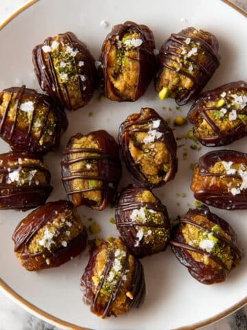 Baklava-Style Stuffed Dates with Nuts, Honey, and Chocolate Recipe