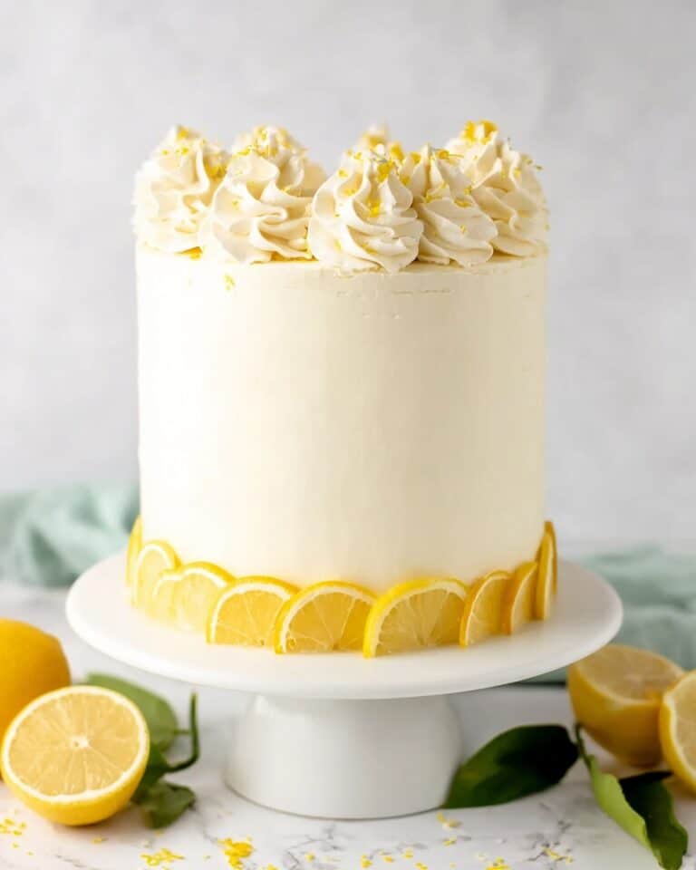 Lemon Cake with Lemon Curd and Vanilla Ermine Frosting Recipe