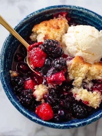Berry Cobbler with Vanilla Ice Cream Recipe