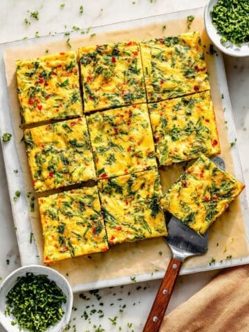 Sheet Pan Eggs with Cottage Cheese and Veggies Recipe
