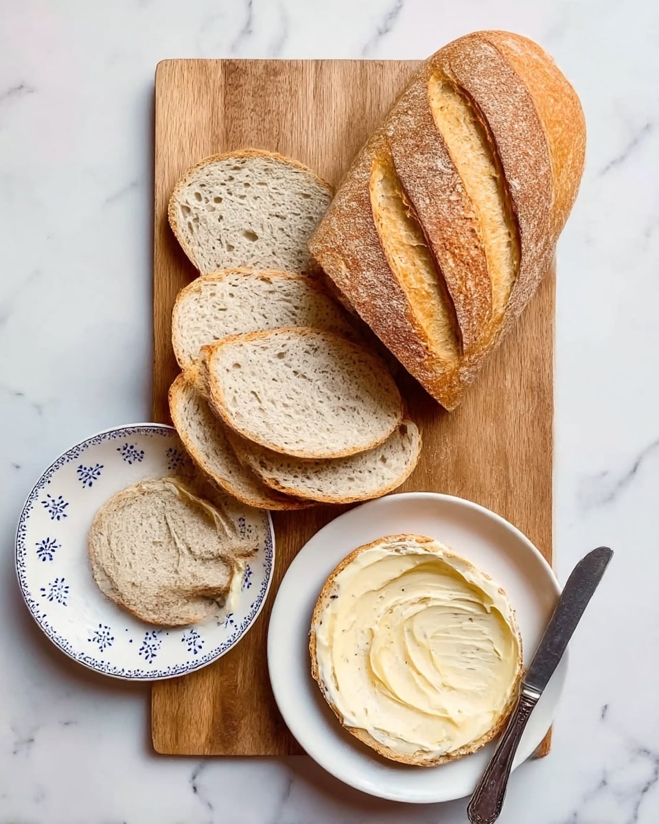 Two long golden brown loaves of bread rest side by side on a black perforated metal baking tray placed on a white marbled surface. Each loaf has three diagonal slashes on top, revealing a lighter, soft inner color beneath the crispy crust. The texture of the crust looks slightly glossy and firm, with subtle variations of warm browns and light tans, showing a fresh and well-baked appearance. Photo taken with an iphone --ar 4:5 --v 7