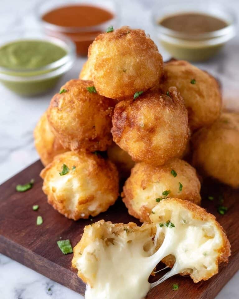 Fried Yuca Balls with Mozzarella and Guava Paste Sauce Recipe