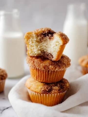 Cinnamon Swirl Muffins with Streusel Topping and Cream Cheese Glaze Recipe