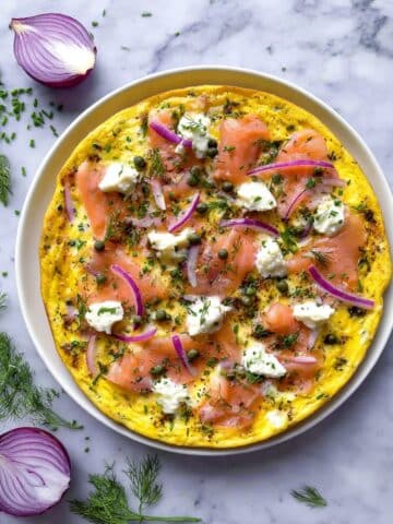 Open-Faced Omelette with Smoked Salmon and Cream Cheese Recipe
