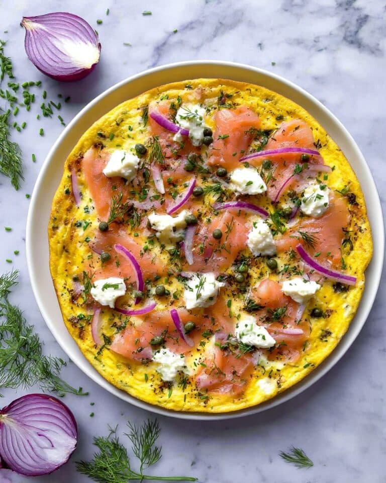 Open-Faced Omelette with Smoked Salmon and Cream Cheese Recipe