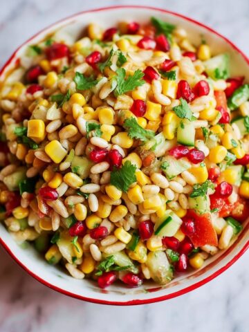 Spicy Sweet Corn Chaat with Pomegranate and Cucumber Recipe