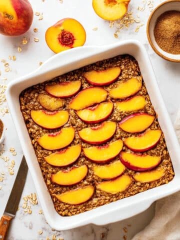 Brown Butter Peach Baked Oatmeal Recipe