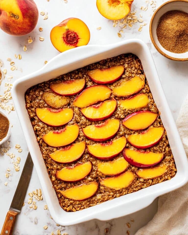 Brown Butter Peach Baked Oatmeal Recipe