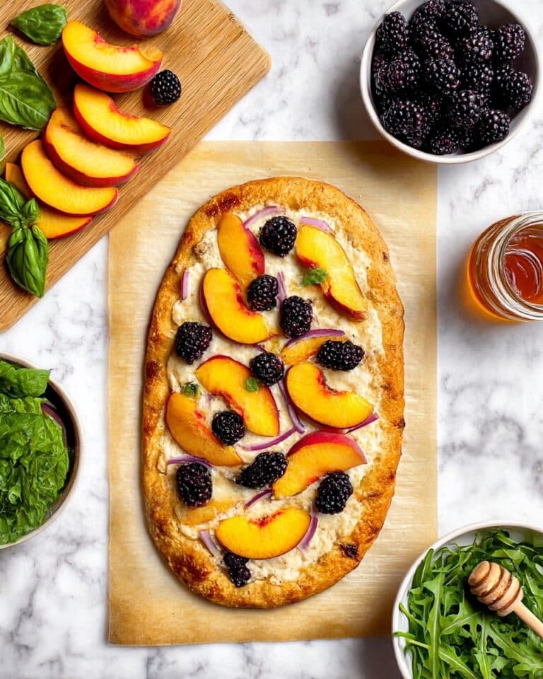 Peach Brie Flatbread Recipe