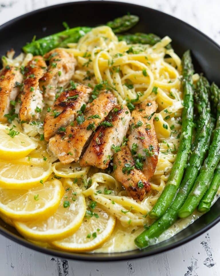 Lemon Asparagus Pasta with Grilled Chicken Recipe