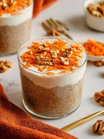 Thick Carrot Cake Chia Pudding with Greek Yogurt and Carrot Milk Recipe