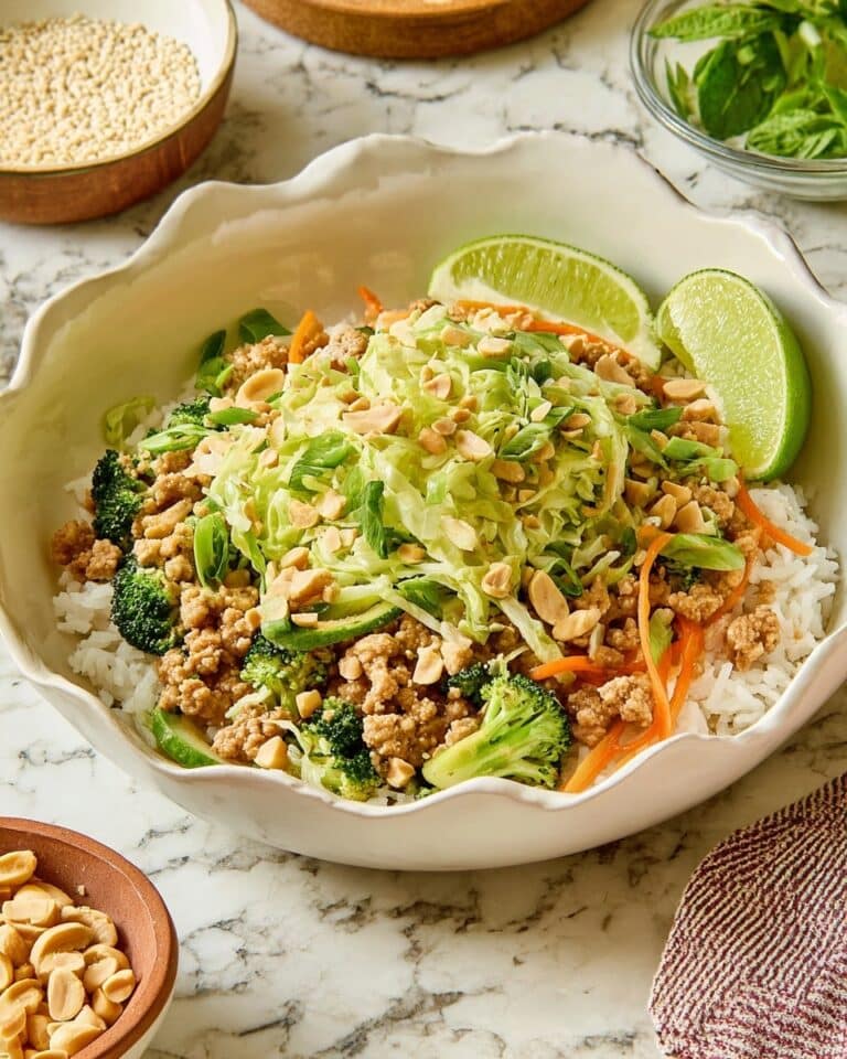 20 Minute Ground Chicken Peanut Crunch Bowls Recipe