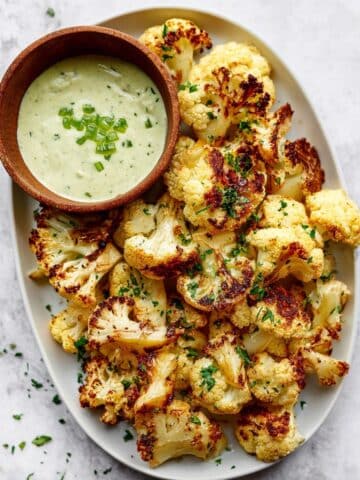 Oven Roasted Cauliflower with Tahini Sauce Recipe