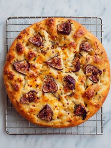 Fig and Goat Cheese Focaccia with Fresh Figs, Honey, and Chili Flakes Recipe